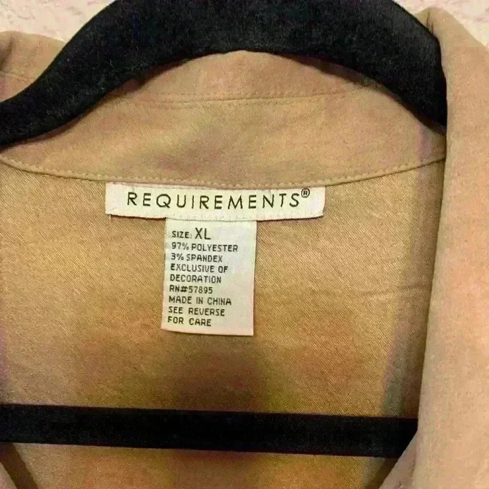 Requirements tan faux suede jacket sz XL lightweight fall winter grandmacore - Picture 2 of 7